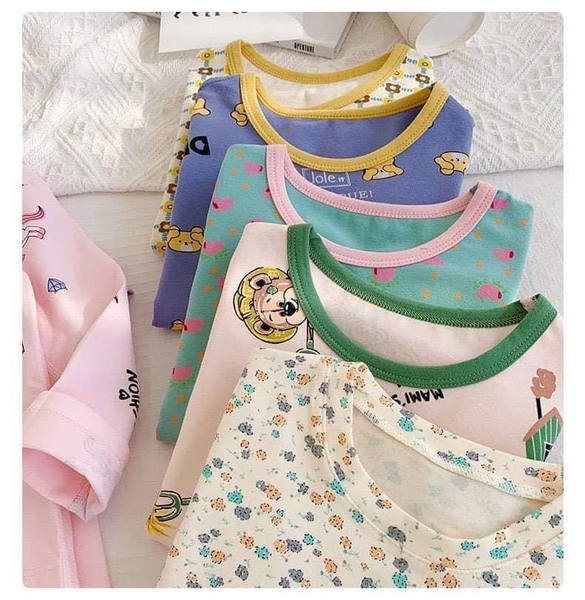 Set bộ ngủ cotton xuất Hàn 12 mẫu bé trai bé gái