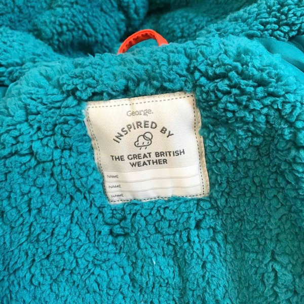 Áo raincoat George dư xịn lót lông phối màu xanh-cam