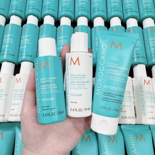 Set 3 món Moroccanoil gội, xả 70ml, ủ tóc 75ml