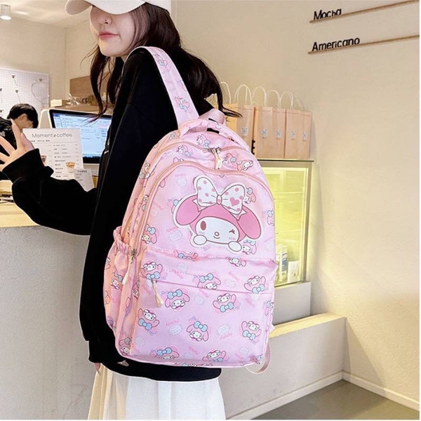 Balo vải dù SIZE TO Sanrio Kuromi, Cinnamoroll, My Melody...size 30x12x43cm