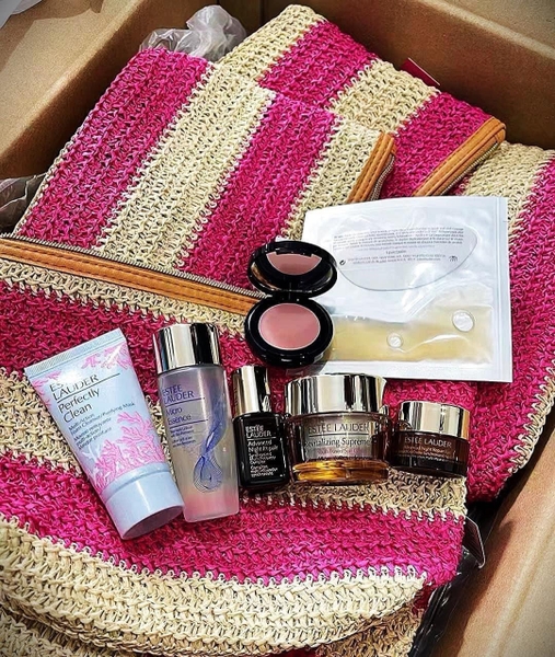 Túi cói Mỹ phẩm Estee Lauder 7 món