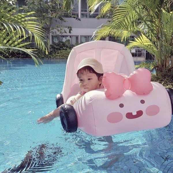 Phao bơi ô tô chống lật 2 màu cam và hồng