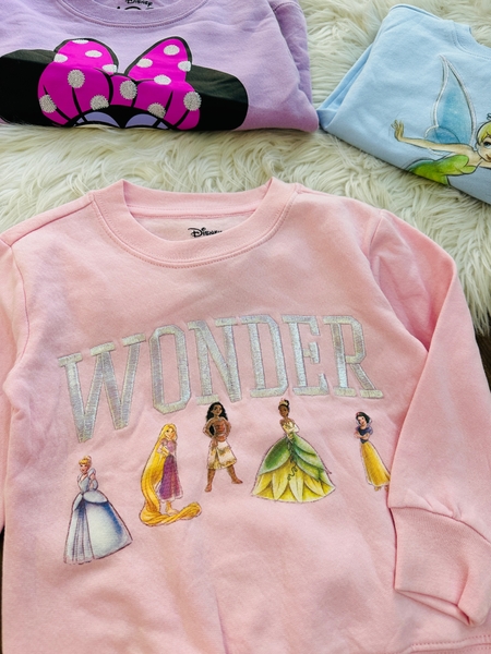 Bộ nỉ bông thu đông Disney 6 mẫu Stitch, Toys Story, Tinker Bell