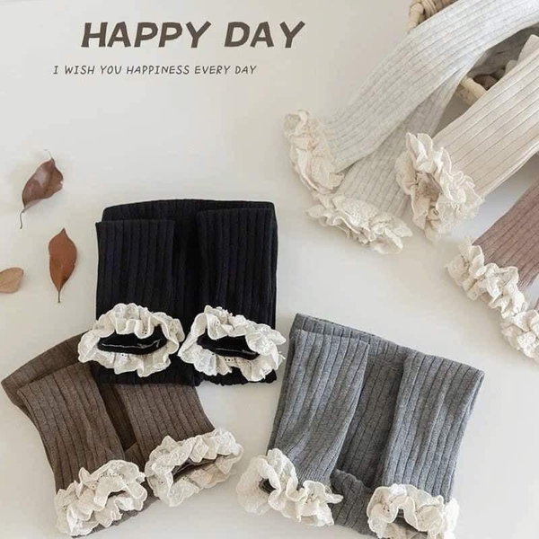 Quần tất ống viền bèo 9 màu cho bé