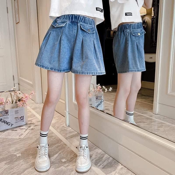 Quần short jean giả váy cho bé