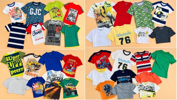 Áo phông cotton cộc tay bé trai nhiều mẫu hãng Geejay