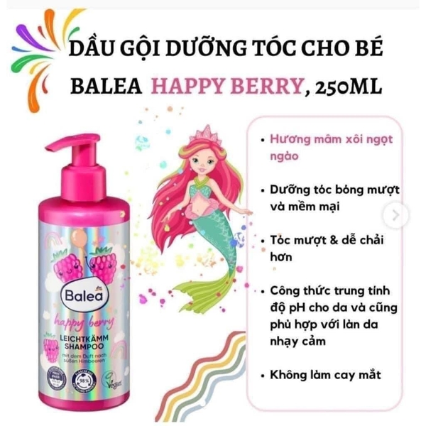 Set dầu gội 250ml và xả 200ml Balea Happy Berry 3+