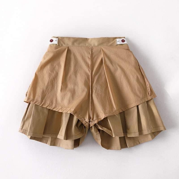 Chân váy kaki xếp ly bé gái 3 màu: xanh navy; nâu; đen size đại