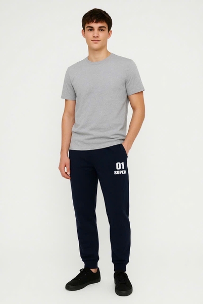 Quần cotton bo gấu Super 01 3 màu đen, xám, navy