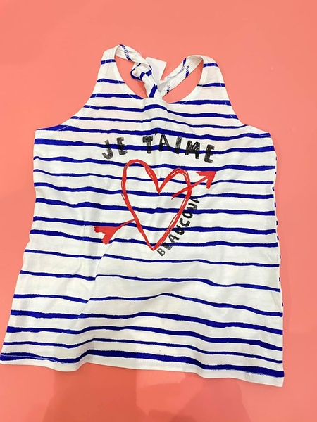 Áo Tank top Zara 2 mẫu cánh cam và kẻ ngang in chữ JE T’AIME
