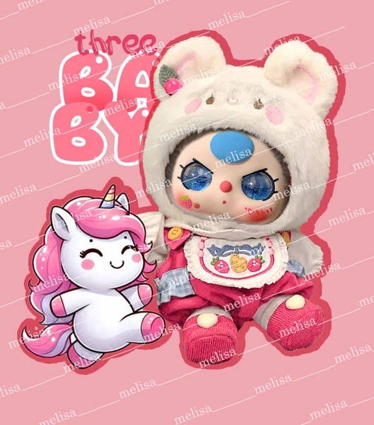Bộ cotton cộc tay Baby Three Melisa chân váy bồng màu hồng cam