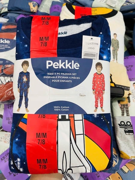 Bộ cotton PEKKLE dài tay bé trai, bé gái nhiều mẫu made in Cambodia