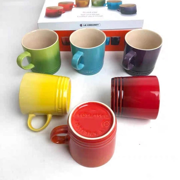 Set 6 cốc sứ sắc màu hãng Le Creuset