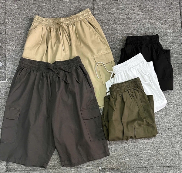 Quần short kaki nam 5 màu đen, trắng, ghi, be, xanh rêu xuất Nhật