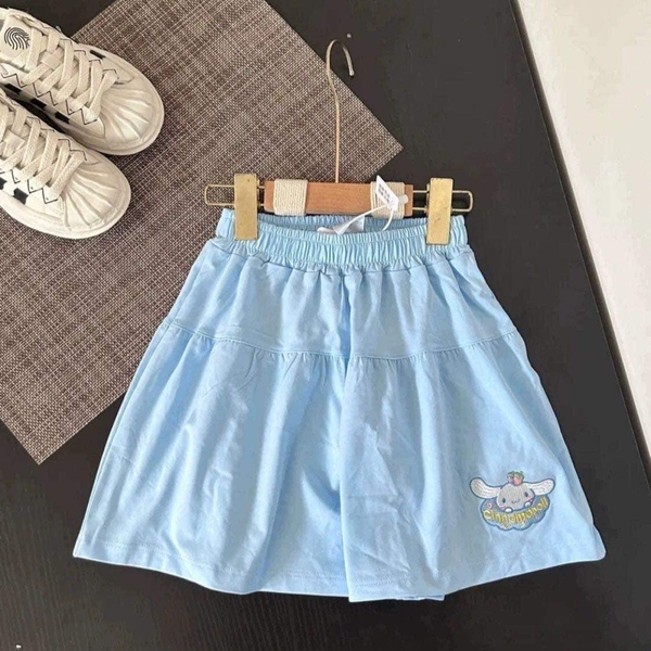 Quần váy dáng xoè cotton thêu hình Kuromi, Cinnamoroll, My Melody