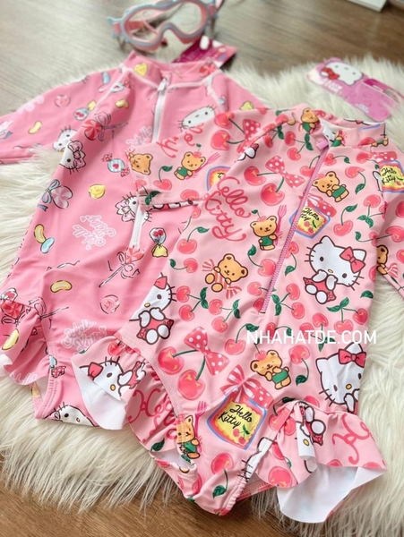 Bộ bơi liền tay lỡ Hello Kitty kéo khóa 3 mẫu cho bé