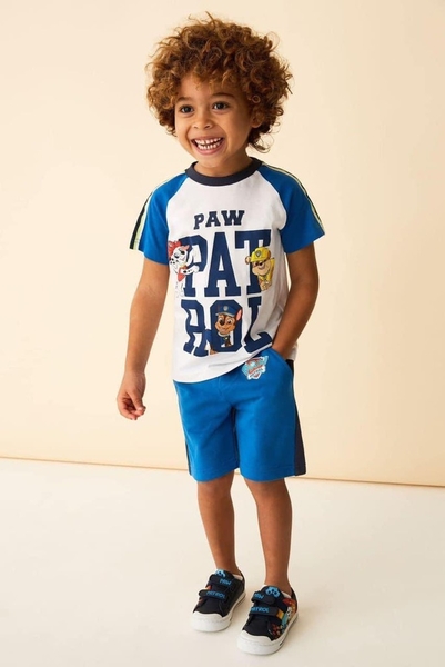 Bộ cotton cộc tay H&M Paw Patrol xanh dương phối trắng