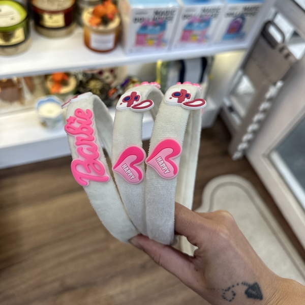 Bờm Barbie 2 màu trắng, hồng