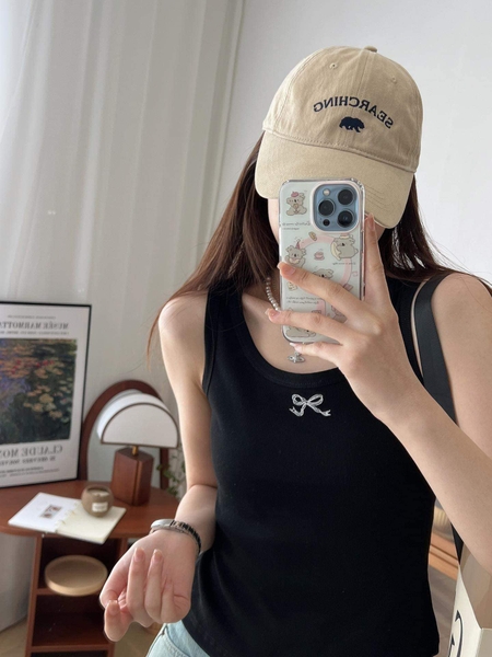 Áo ba lỗ thun tăm họa tiết nơ 5 màu