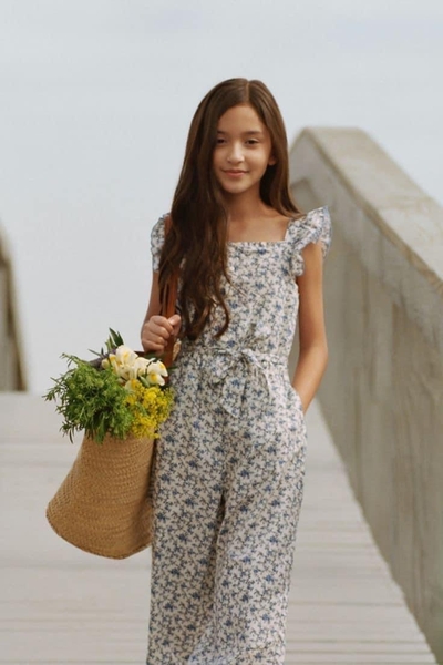 Jumpsuit hoa nhí xanh tay cánh tiên hãng Polo Ralph Lauren