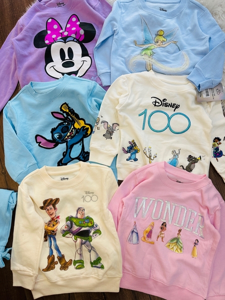 Bộ nỉ bông thu đông Disney 6 mẫu Stitch, Toys Story, Tinker Bell