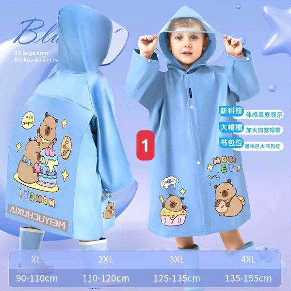 Áo mưa hoạt hình 8 mẫu cho bé trai, bé gái
