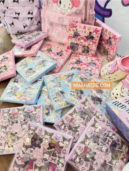 Hình dán stickers 3 mẫu Sanrio Kuromi, My Melody, Cinnamoroll