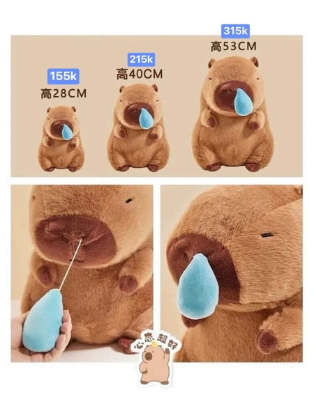 Thú bông chuột lang nước Capybara mũi xanh