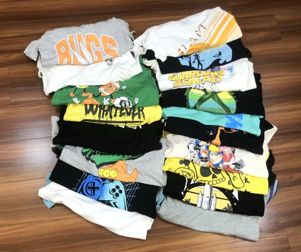 Bộ cotton cộc tay H&M bé trai size đại nhiều mẫu: Nasa, Naruto, Xbox, Play Station,.. hè 2025