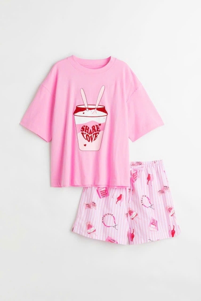 Bộ cotton cộc tay quần sooc hãng H&M 4 mẫu size đại Mẹ&Bé Minnie trắng, Snoopy xanh...