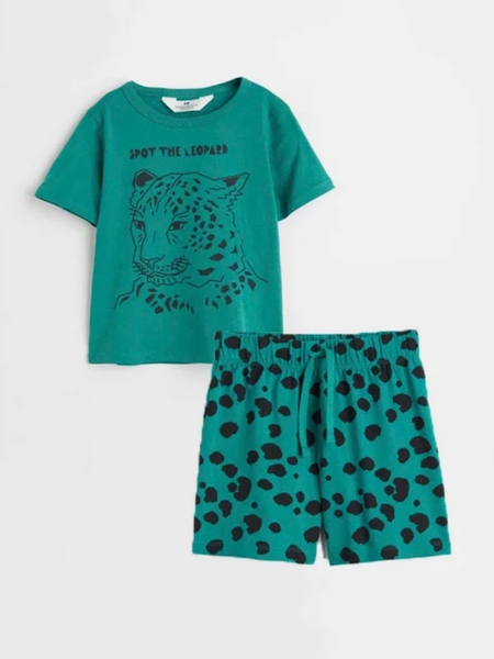 Bộ cotton cộc tay H&M nhiều mẫu Marvel đen, Mickey, Khủng long...bé trai hè 2025