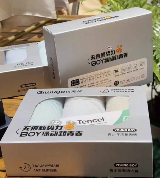 Set 3 quần chip 7A thun lạnh Tencel Giwuyo hộp xám bé trai