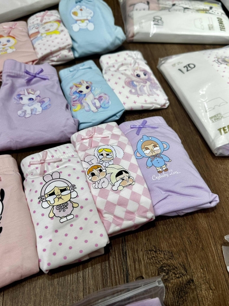 Set 3 quần chip đùi cotton Teengo mẫu Capybara, Doremi, Pochacco, Unicorn