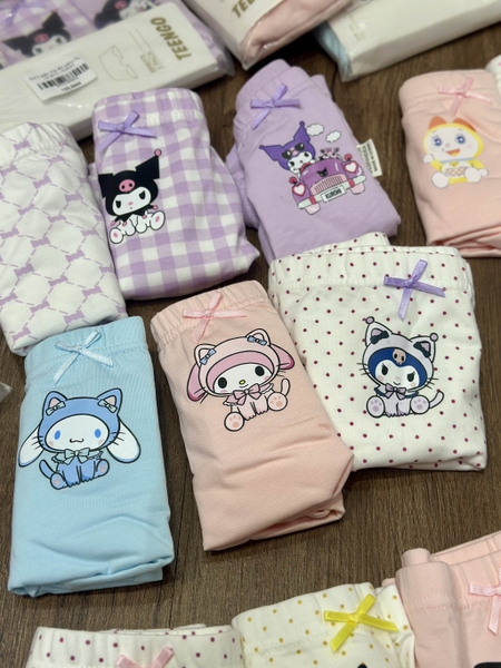 Set 3 quần chip đùi cotton Teengo mẫu Capybara, Doremi, Pochacco, Unicorn