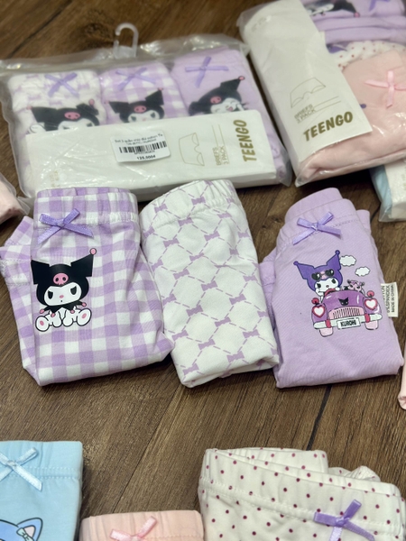 Set 3 quần chip đùi cotton Teengo mẫu Capybara, Doremi, Pochacco, Unicorn