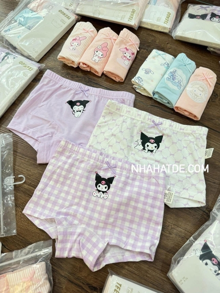Set 3 quần chip đùi cotton Teengo mẫu Capybara, Doremi, Pochacco, Unicorn