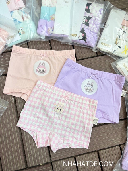 Set 3 quần chip đùi cotton Teengo mẫu Capybara, Doremi, Pochacco, Unicorn