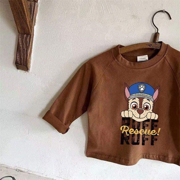 Áo cotton dài tay raglan 4 mẫu Paw Patrol cho bé trai, bé gái