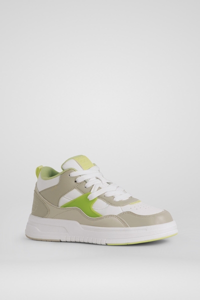 Giày cổ cao Zara màu be mix xanh neon có khóa kéo