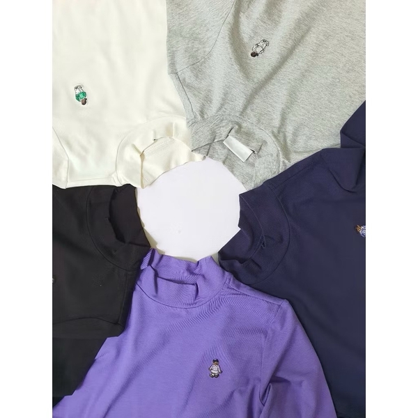 Áo giữ nhiệt dài tay Beemon cotton cổ 3cm 5 màu ghi, đen, trắng, tím, navy