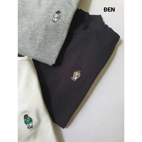 Áo giữ nhiệt dài tay Beemon cotton cổ 3cm 5 màu ghi, đen, trắng, tím, navy