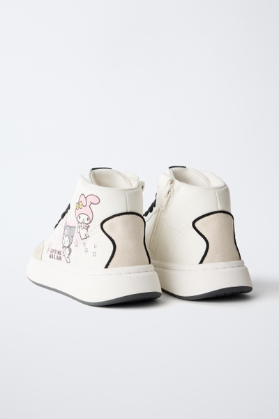 Giày Zara Kuromi Sanrio Basket Trainers màu tím cổ cao