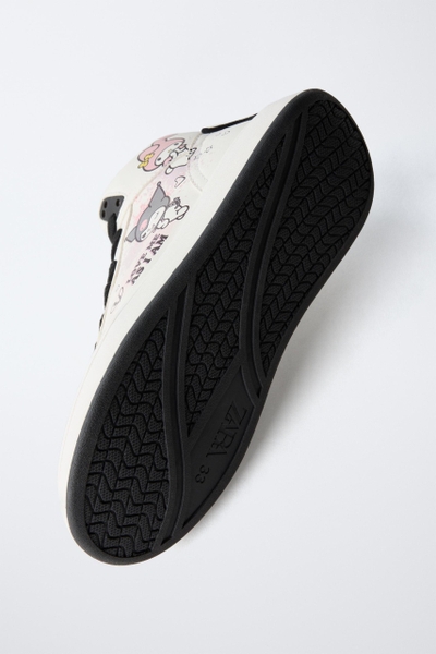 Giày Zara Kuromi Sanrio Basket Trainers màu tím cổ cao