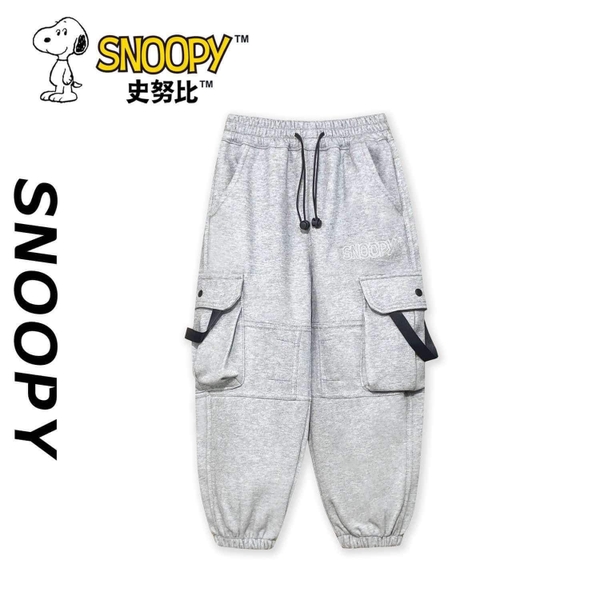 Quần nỉ jogger Snoopy 3 màu đen, ghi, tím cho bé