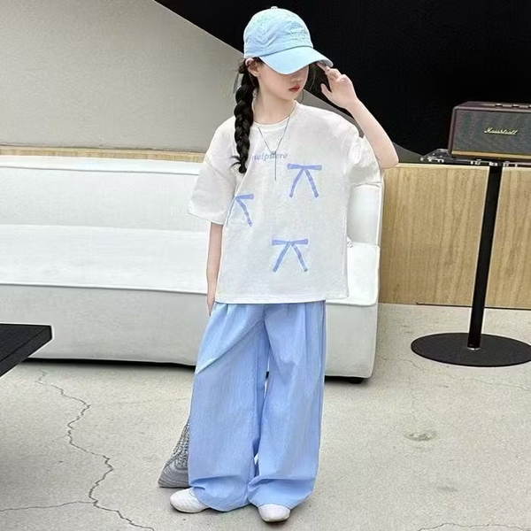 Bộ cộc tay Hone Baby nelpuere họa tiết Nơ quần dài 3 màu hồng, vàng, xanh