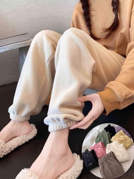 Quần jogger lót nỉ bo gấu 6 màu cho nữ