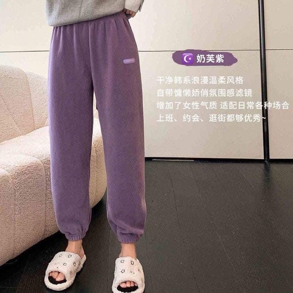 Quần jogger lót nỉ bo gấu 6 màu cho nữ