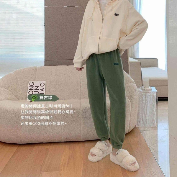 Quần jogger lót nỉ bo gấu 6 màu cho nữ