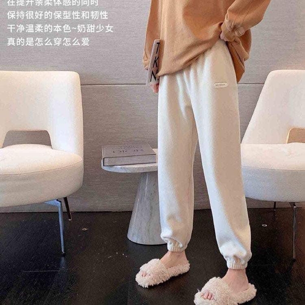 Quần jogger lót nỉ bo gấu 6 màu cho nữ