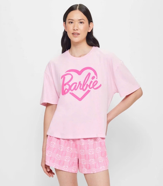 Bộ cotton H&M cộc tay size đại Mẹ&Bé 5 mẫu Mickey đen, bắp rang bơ, Snoopy ghi, Barbie hồng